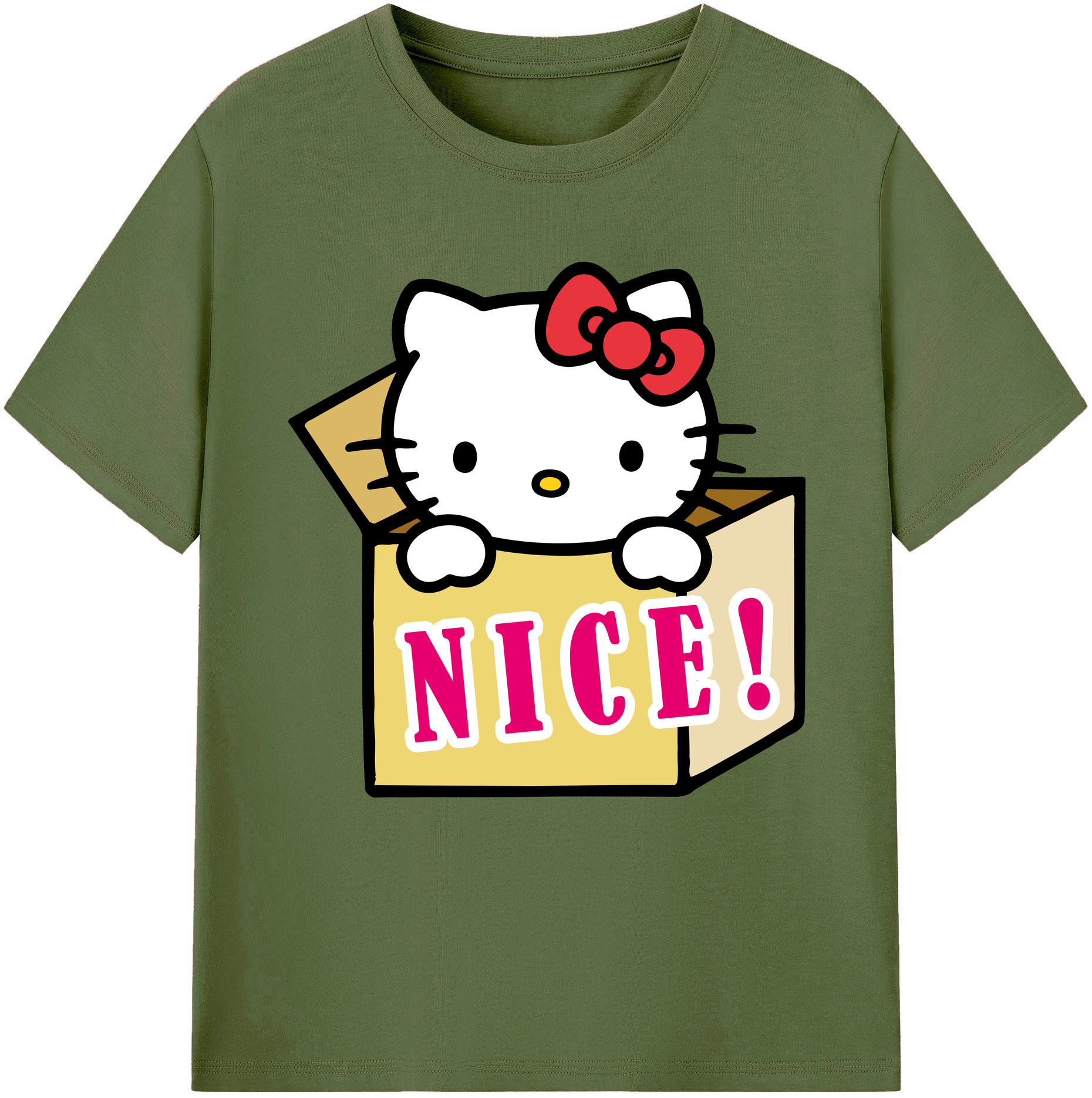 （画像用） Hello Kitty ハローキティ 綿100％半袖Tシャツ（フロントプリント）